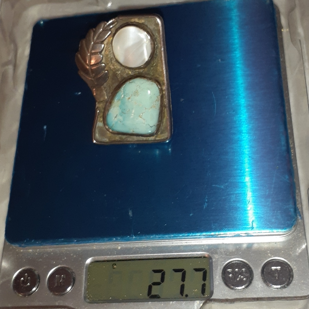 SOLD VTG ๐ Mother of Pearl & Turquoise - Picture 9 of 10